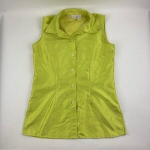 Studio C Blouse Womens Medium Yellow Sleeveless